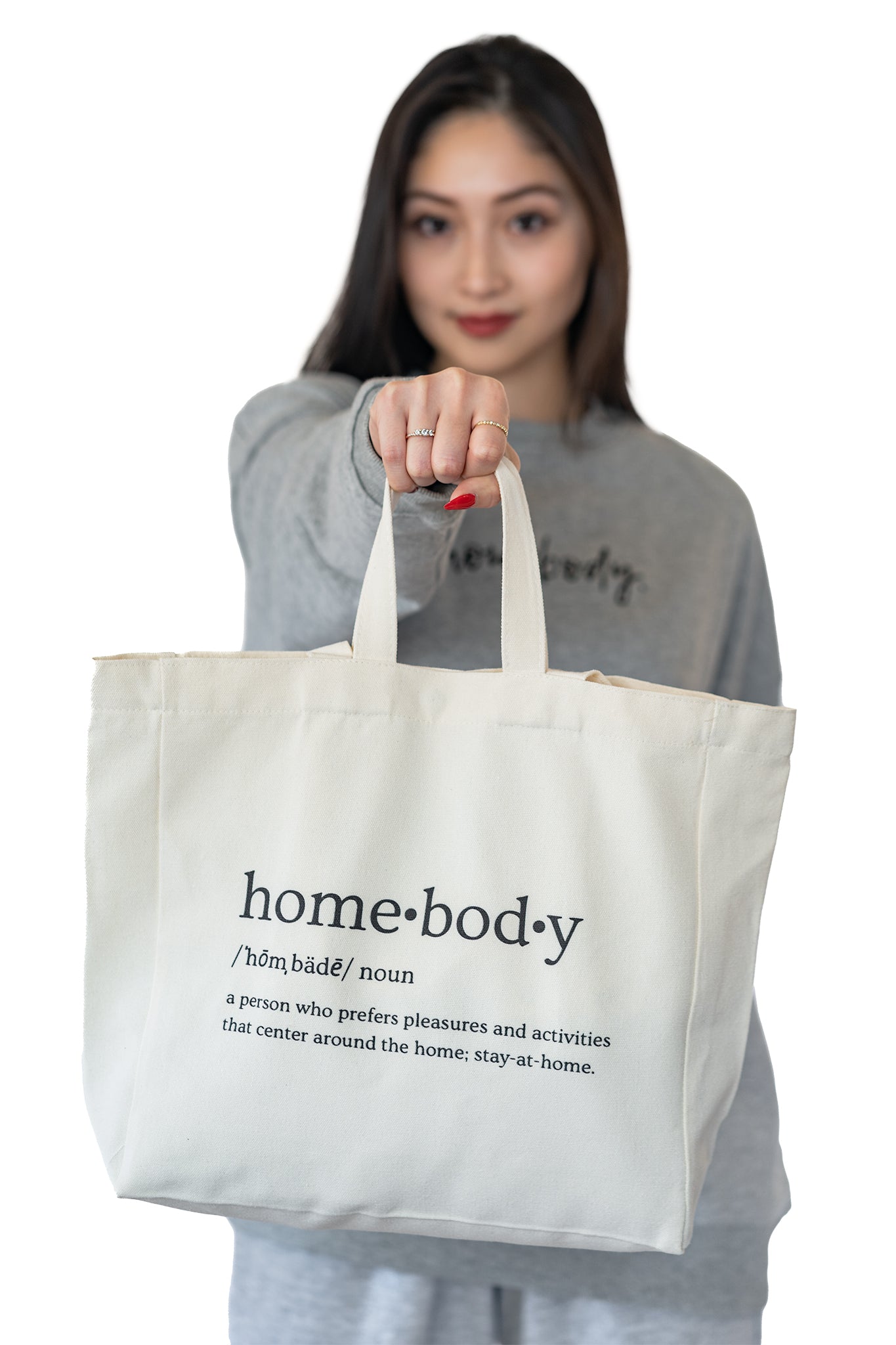 Canvas Tote Bag with Printed Black Homebody Logo | Unisex